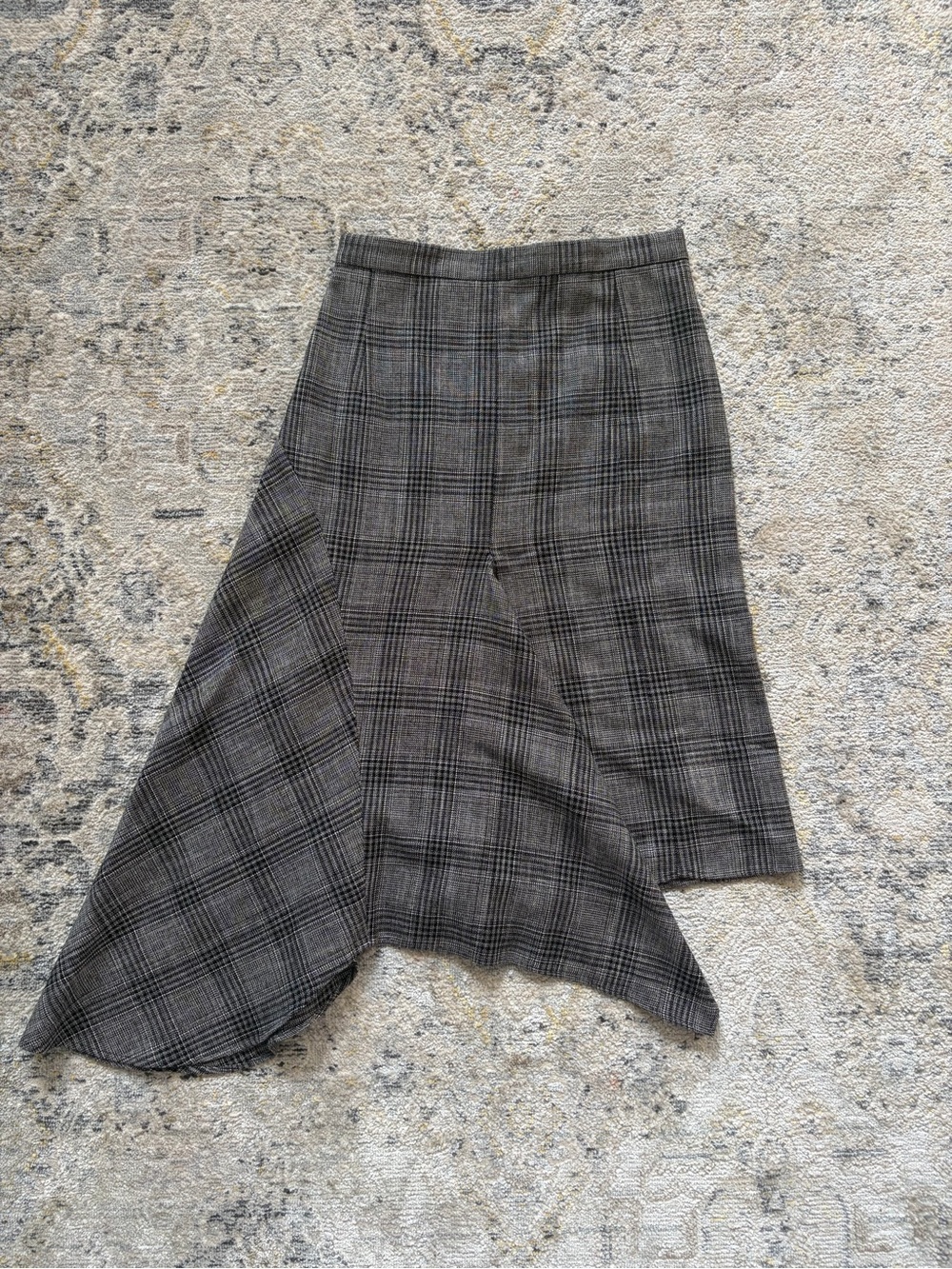 Isabel Marant Asymmetrical Skirt | Size 36 | Grey Plaid